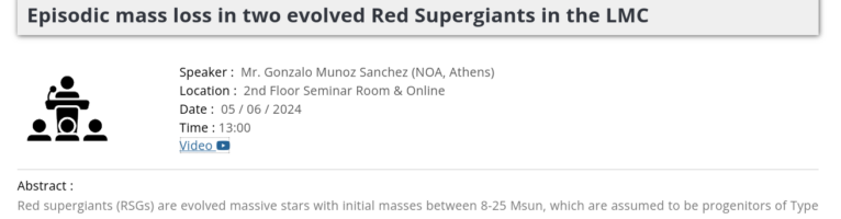 Gonzalo talks about our latest results on extreme red supergiants